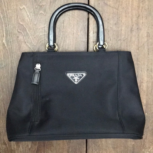 Prada Handbags - PRADA Satchel w/Black Lucite Handles